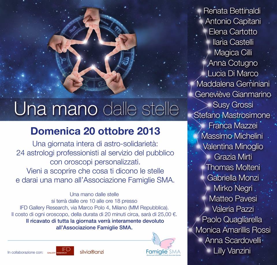 ANCHE L'ASTRONELLAMANICA SARA' PRESENTE A QUESTA GIORNATA DI BENEFICENZA PER LA SMA